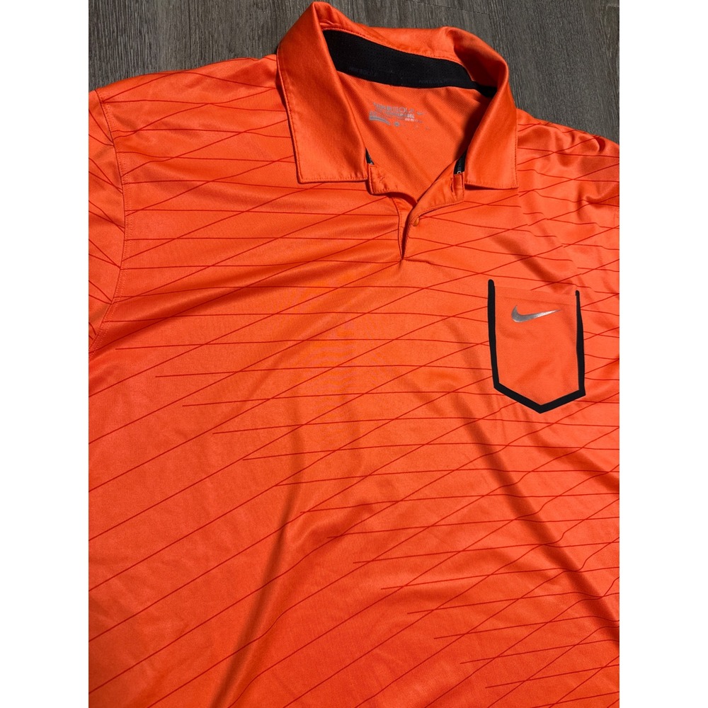 Nike Golf Tour Performance Dri-FIT Polo Shirt Mens XL Salmon Patterned